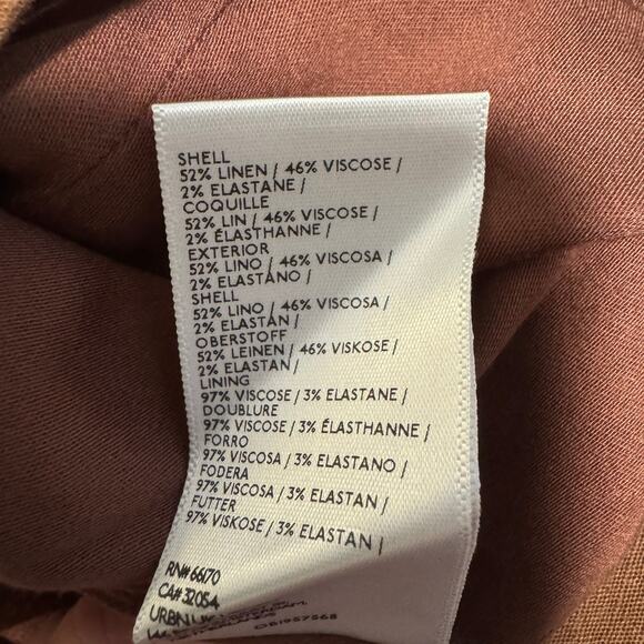 Maeve Ophelia Sleeveless linen-blend Mini Dress in Sepia Brown Size 10 - Picture 4 of 4